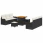 Preview: Garten-Sofa-Set 9 stk. 8-Sitzanzahl Schwarz und Creme