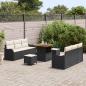 Preview: Garten-Sofa-Set 9 stk. 8-Sitzanzahl Schwarz und Creme