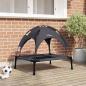 Preview: ARDEBO.de - Erhöhtes Hundebett Schwarz Polyester, Metallrahmen