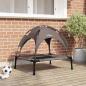 Preview: ARDEBO.de - Erhöhtes Hundebett Braun Metall 76 x 62 x 70,5 cm