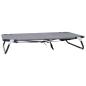Preview: Hundebett Faltbar Hellgrau Metallrahmen, Stoffbett 90 x 55 x 18 cm