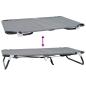 Preview: Hundebett Faltbar Hellgrau Metallrahmen, Stoffbett 90 x 55 x 18 cm