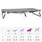 Preview: Hundebett Faltbar Hellgrau Metallrahmen, Stoffbett 90 x 55 x 18 cm