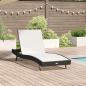 Preview: ARDEBO.de - Sonnenliege Schwarz Poly Rattan und Textilene