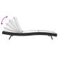 Preview: Sonnenliege Schwarz Poly Rattan und Textilene