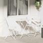 Preview: ARDEBO.de - 3-teiliges Faltbares Bistro Set Weiß Stahl