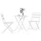 Preview: 3-teiliges Faltbares Bistro Set Weiß Stahl