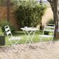 Preview: 3-teiliges Faltbares Bistro Set Weiß Stahl