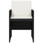 Preview: Gartenstühle mit Kissen 4 Stk. Schwarz Poly Rattan
