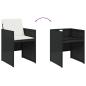 Preview: Gartenstühle mit Kissen 4 Stk. Schwarz Poly Rattan