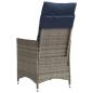 Preview: Gartensessel Verstellbar mit Kissen Grau Poly Rattan