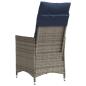 Preview: Gartenstühle Verstellbar 2 Stk. mit Kissen Grau Poly Rattan