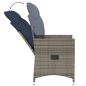 Preview: Gartenstühle Verstellbar 2 Stk. mit Kissen Grau Poly Rattan