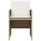 Preview: Gartenstühle mit Kissen 4 Stk. Beige Poly Rattan