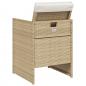 Preview: Gartenstühle mit Kissen 4 Stk. Beige Poly Rattan