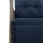 Preview: Gartensofa Verstellbar 2-Sitzer mit Tisch Grau Poly Rattan