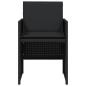 Preview: Gartenstühle mit Kissen 4 Stk. Schwarz Poly Rattan