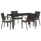 Preview: Set von 3 Braun PE Rattan Mittel Robust Rechteckig Modern