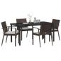 Preview: Set von 3 Braun PE Rattan Mittel Robust Rechteckig Modern