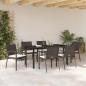 Preview: 7-teiliges Garten-Esszimmer-Set mit Kissen aus braunem Poly-Rattan