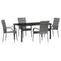 Preview: 5-teiliges Garten Essset Grau Poly-Rattan