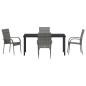Preview: 5-teiliges Garten Essset Grau Poly-Rattan