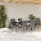 Preview: 7-teiliges Garten-Essset Grau Poly-Rattan