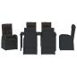 Preview: 7-teiliges Garten-Esszimmer Set mit Kissen Schwarz Poly-Rattan