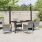 Preview: 5-teiliges Garten-Essgruppen-Set Grau Poly Rattan