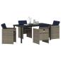 Preview: 5-teiliges Garten Esszimmer Set mit Kissen Grau Poly Rattan