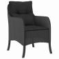 Preview: 5-teiliges Gartenset mit Kissen Schwarz Poly-Rattan