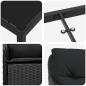 Preview: 5-teiliges Gartenset mit Kissen Schwarz Poly-Rattan