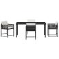 Preview: 5-teiliges Garten-Dining-Set mit Kissen Schwarz Poly Rattan