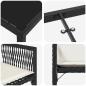 Preview: 5-teiliges Garten-Dining-Set mit Kissen Schwarz Poly Rattan