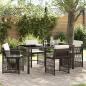 Preview: ARDEBO.de - 5-teiliges Garten-Dining-Set mit Kissen Braun Poly-Rattan