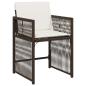 Preview: 5-teiliges Garten-Dining-Set mit Kissen Braun Poly-Rattan