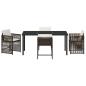 Preview: 5-teiliges Garten-Dining-Set mit Kissen Braun Poly-Rattan