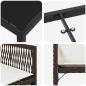 Preview: 5-teiliges Garten-Dining-Set mit Kissen Braun Poly-Rattan