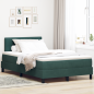 Preview: Boxspringbett mit Matratze Dunkelgrün Samt