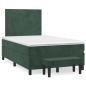 Preview: ARDEBO.de - Boxspringbett mit Matratze Dunkelgrün 120x190 cm Samt