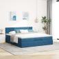Preview: Ottoman-Bett mit Matratze Dunkelblau 180x200 cm Samt
