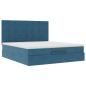 Preview: Ottoman-Bett mit Matratzen & LEDs Dunkelblau 180x200 cm Samt