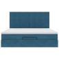 Preview: Ottoman-Bett mit Matratzen & LEDs Dunkelblau 180x200 cm Samt