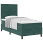 Preview: Boxspringbett mit Matratze Dunkelgrün 90x200 cm Samt