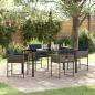 Preview: ARDEBO.de - 5-teiliges Garten-Esstisch-Set mit Kissen Grau Poly-Rattan