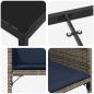 Preview: 5-teiliges Garten-Esstisch-Set mit Kissen Grau Poly-Rattan