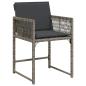 Preview: 5-teiliges Garten-Ess-Set mit Kissen Grau Poly-Rattan