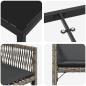 Preview: 5-teiliges Garten-Ess-Set mit Kissen Grau Poly-Rattan