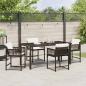 Preview: 5-teilige Garten-Essgruppe mit Kissen Braun Poly-Rattan