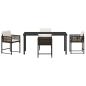 Preview: 5-teilige Garten-Essgruppe mit Kissen Braun Poly-Rattan